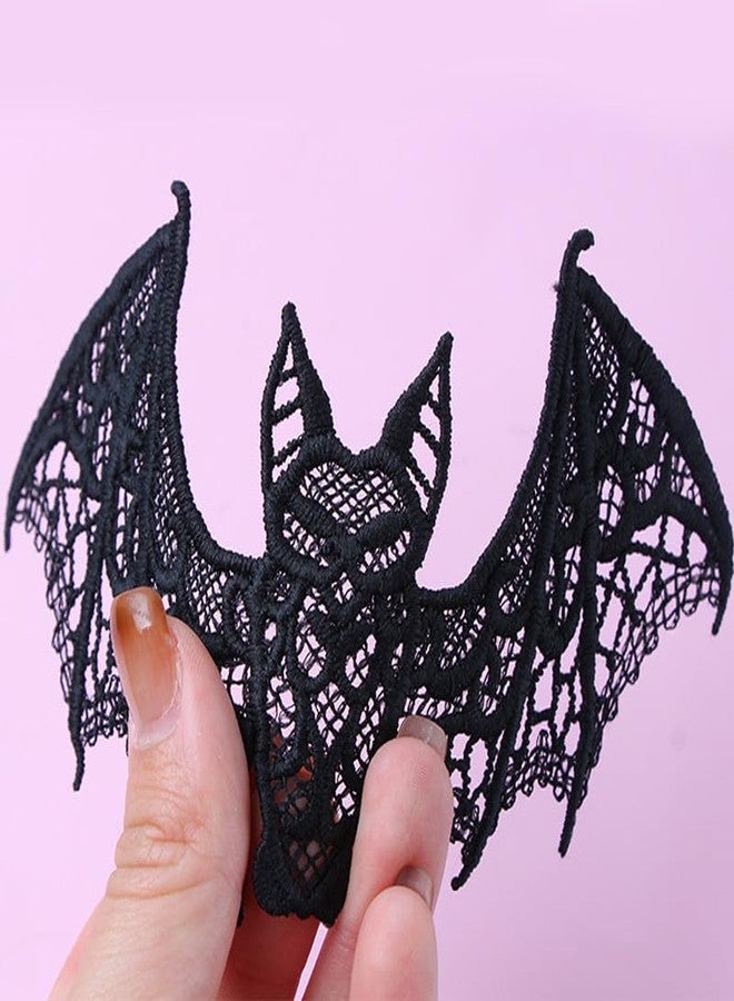 Ximimark 4 pcs Halloween Bats, Decoration Lace Bat, 3D Scary Black Bat Decor, Halloween Room Decor, Realistic Prank Props - Image 2